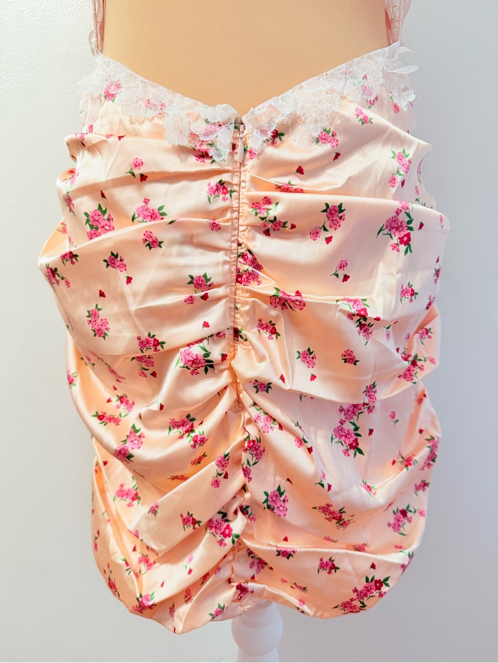 FOR LOVE & LEMONS PEACH PINK ASTER FLORAL MINI DRESS - Picture 7 of 16